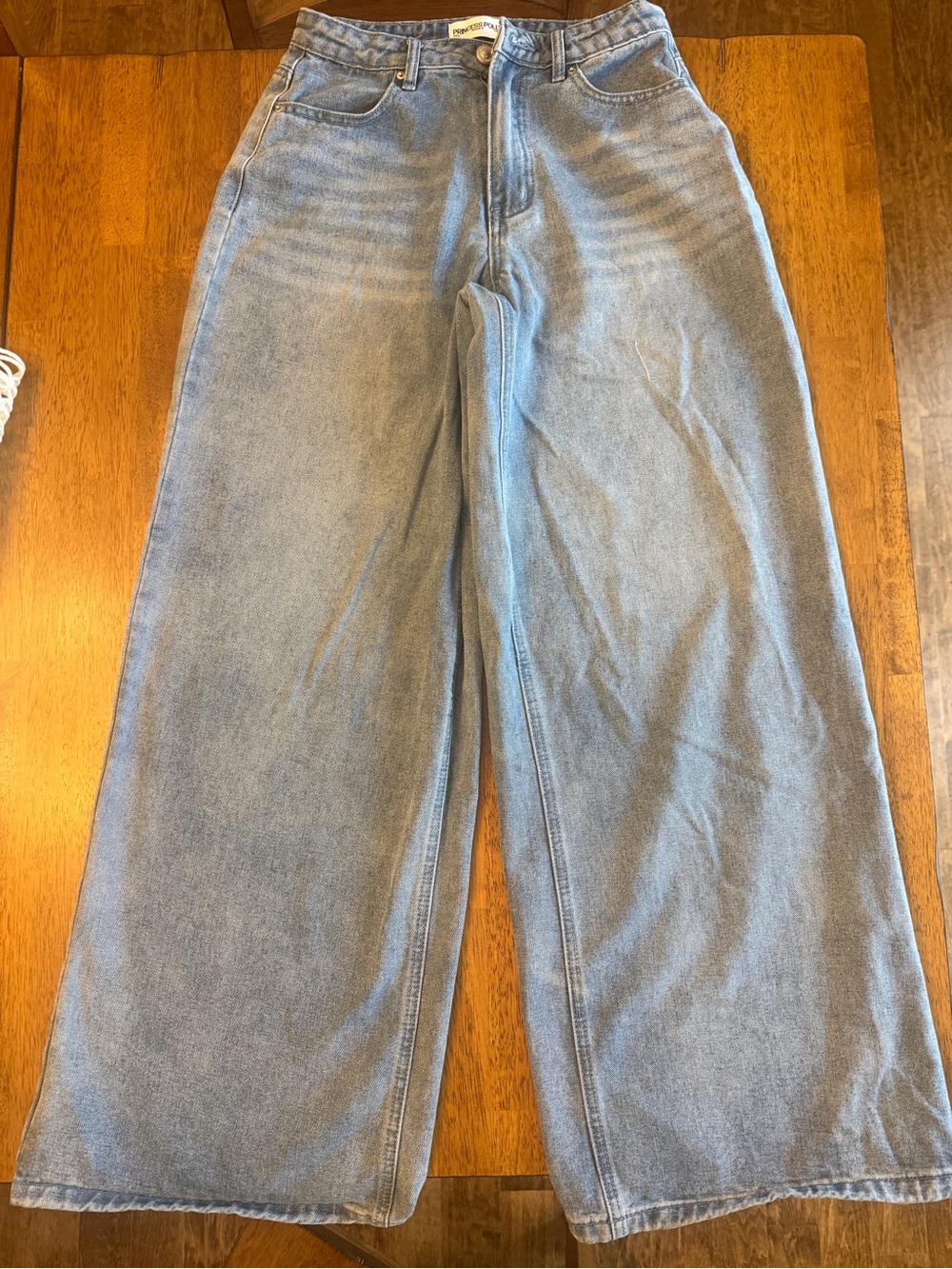 Princess Polly Light Blue Wide Leg Jeans